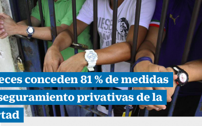 Jueces conceden 81% de medidas de aseguramiento privativas de la libertad